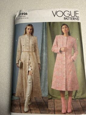 Vogue 1926 Plus Size Coat Sewing Pattern . Sizes 18-20-22-24-26 New Uncut